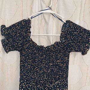 Francesca's Collections Navy Floral Maxi Dress